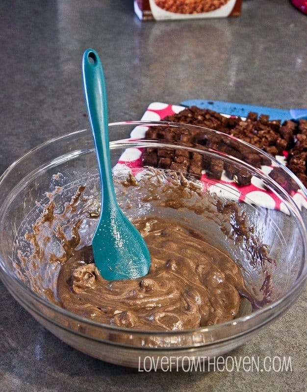 Triple Chocolate Brownie Rice Krispies Treats • Love From The Oven