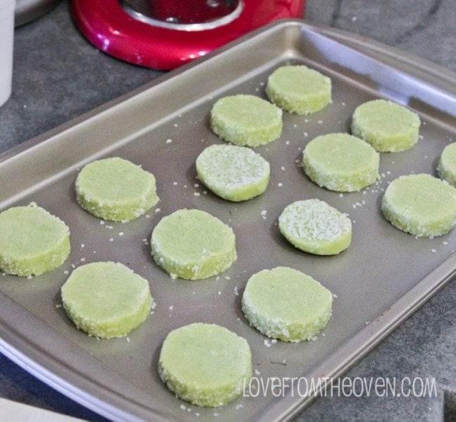 Margarita cookie dough on a baking tray