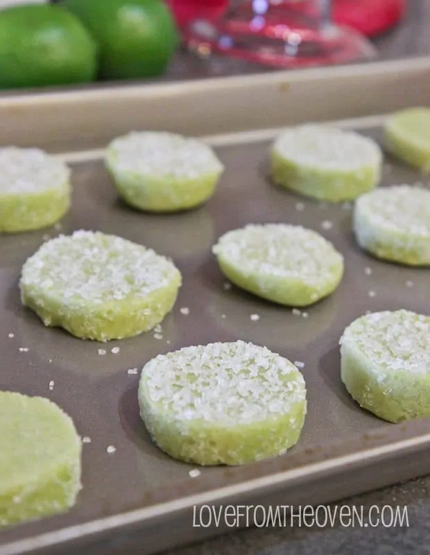 Margarita cookies on a tray