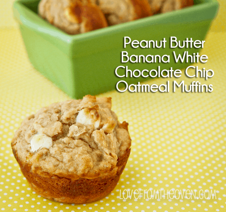 Peanut Butter Banana White Chocolate Chip Muffins
