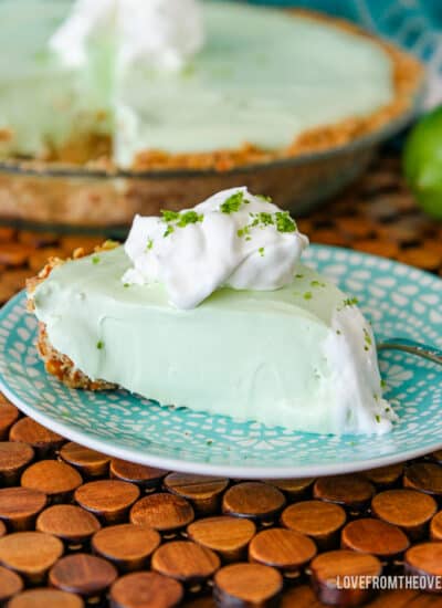 A slice of lime margarita pie.