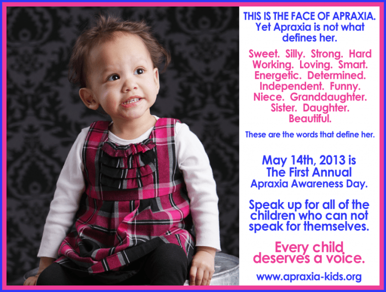 First National Apraxia Awareness Day – May 14, 2013
