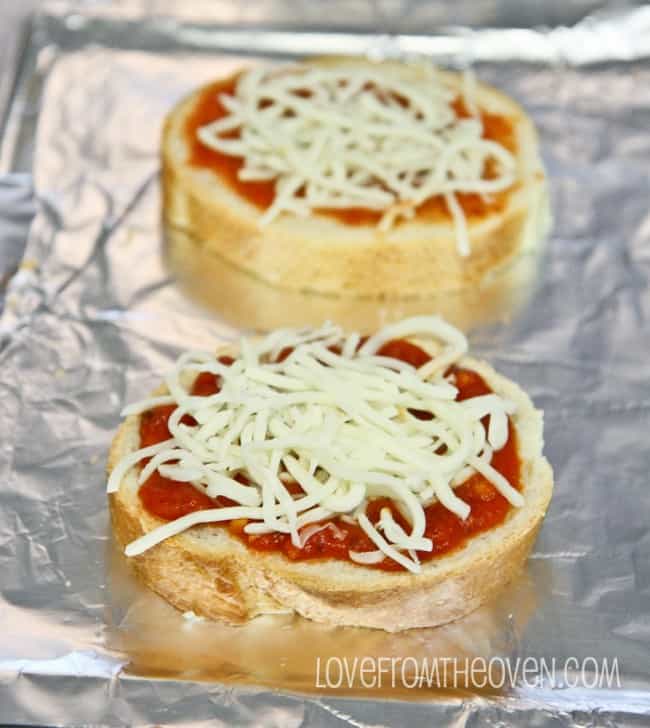 Mini pizzas on a tray