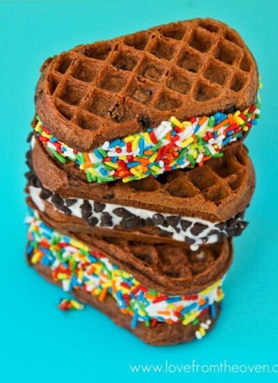 waffles, ice cream sandwiches