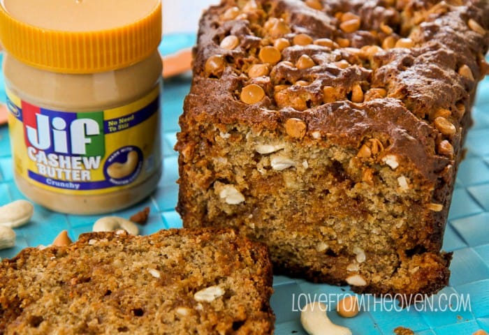 Banana Butterscotch Cashew Bread