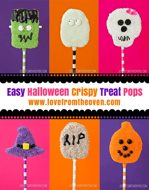 Easy Halloween Crispy Treat Pops