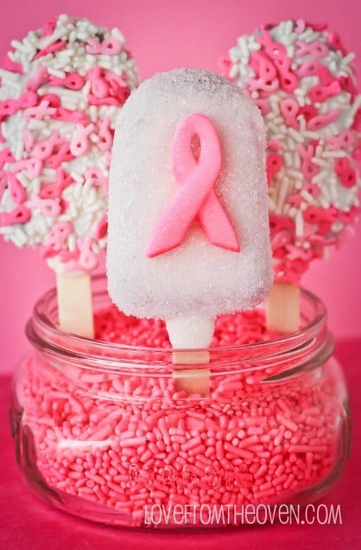 PInk Ribbon Cake-Sicles