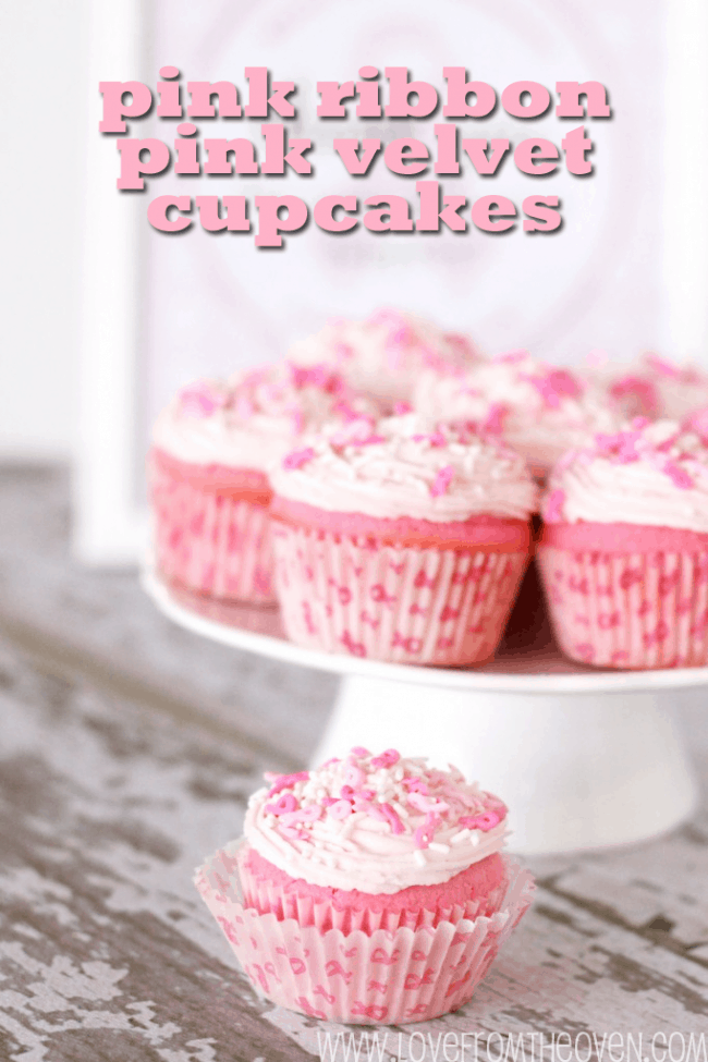 Pink Ribbon Pink Velvet Cupcakes For Breast Cancer Awareness Fundraisers