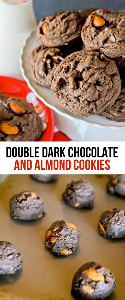 Double Dark Chocolate And Almond Cookies