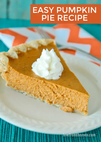 Super easy pumpkin pie recipe.
