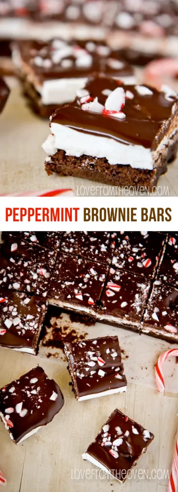 Peppermint Brownie Bars