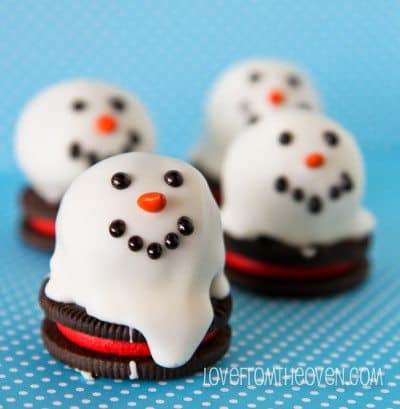 Melting Snowmen Cookie Balls • Love From The Oven