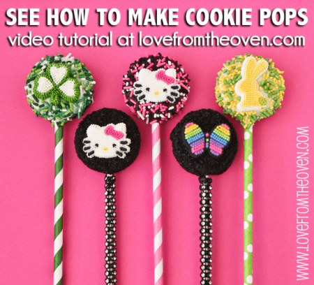 See how to make cookie pops.  So easy and no bake!