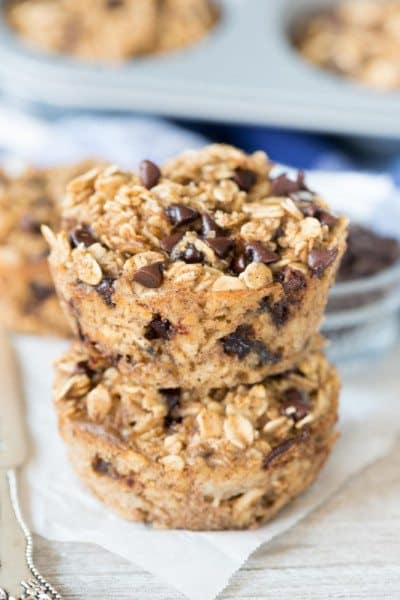 Stacked oatmeal muffins