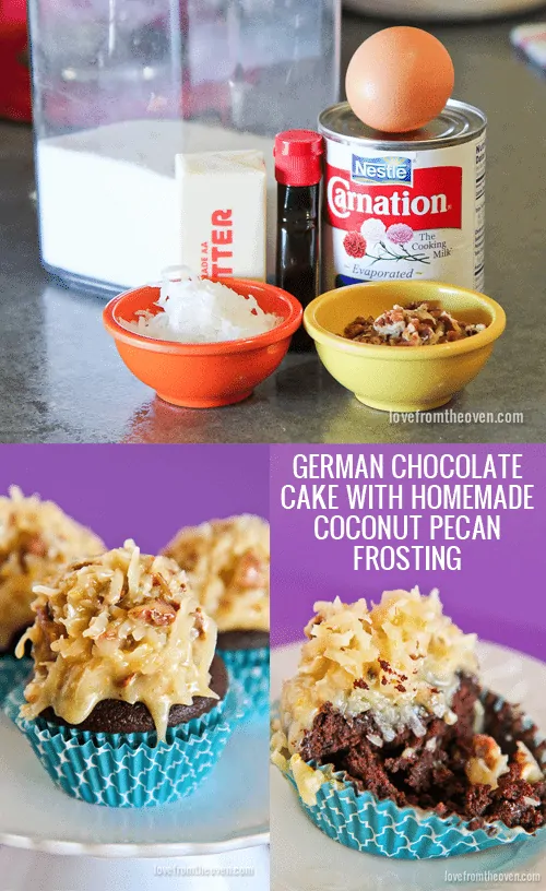 German Chocolate Cake With Homemade Coconut Pecan Frosting