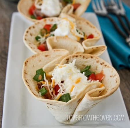 Make your own taco bowls