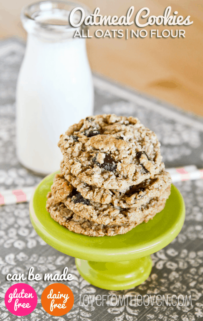 Gluten Free Dairy Free Oatmeal Chocolate Chip Cookies