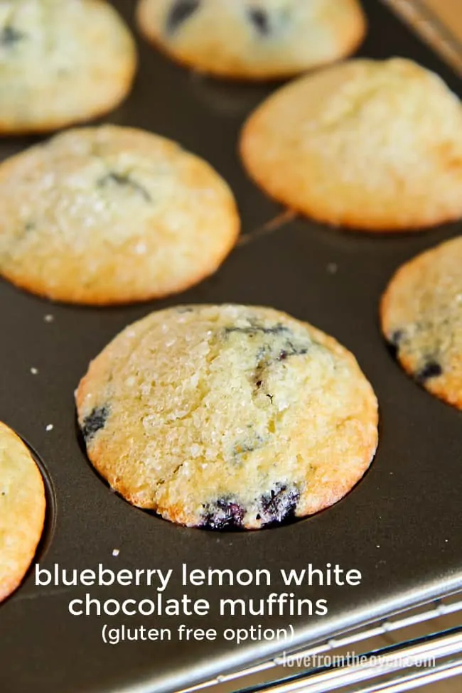 Blueberry Muffins With A Hint of Lemon and White Chocolate