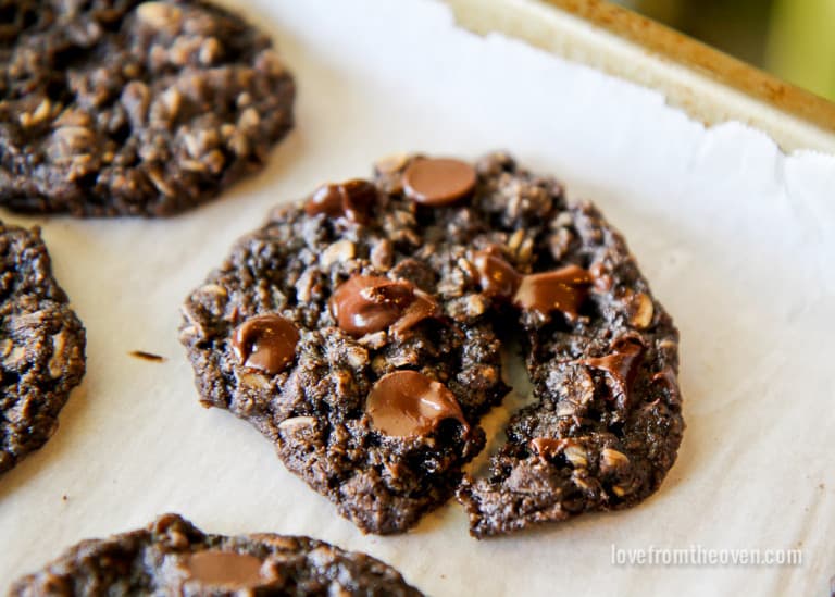 Chocolate Oatmeal Cookies • Love From The Oven