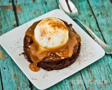 Brownies With Homemade Caramel Sauce