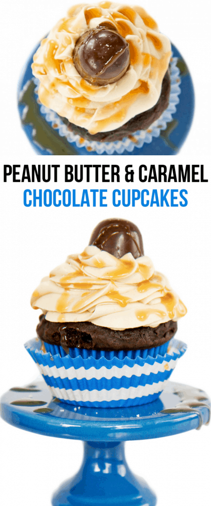 Peanut Butter And Caramel Chocolate Cupcakes