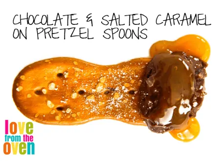 Chocolate And Salted Caramel Pretzel Spoons