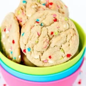 Bowl of cookies with sprinkles