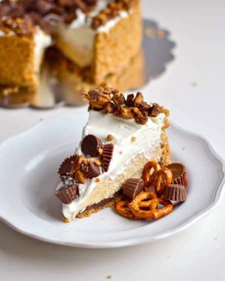 Deep Dish Peanut Butter Pie With Chocolate Covered Pretzel Crust