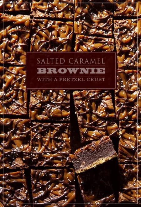 Salted Caramel Brownie With Pretzel Crust