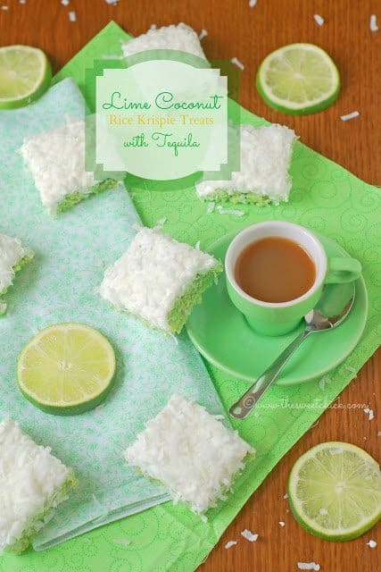 Lime Coconut Rice Krispie Treats With Tequila