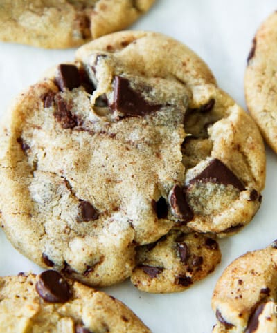 Bakery Style Chocolate Chip Cookies With Brown Butter and Sea Salt