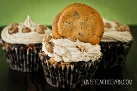 Chocolate Chip Cookie Brownie Cupcakes With Cookie Dough Frosting