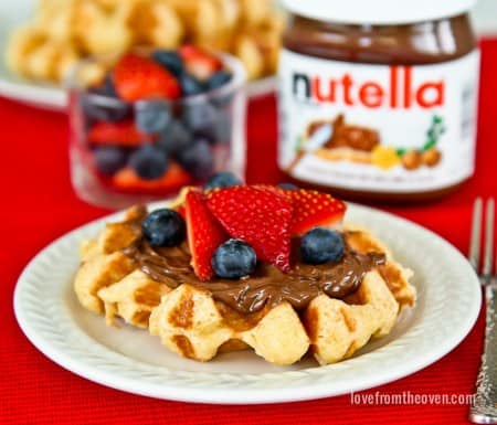 Liege Waffles With Nutella and Berries