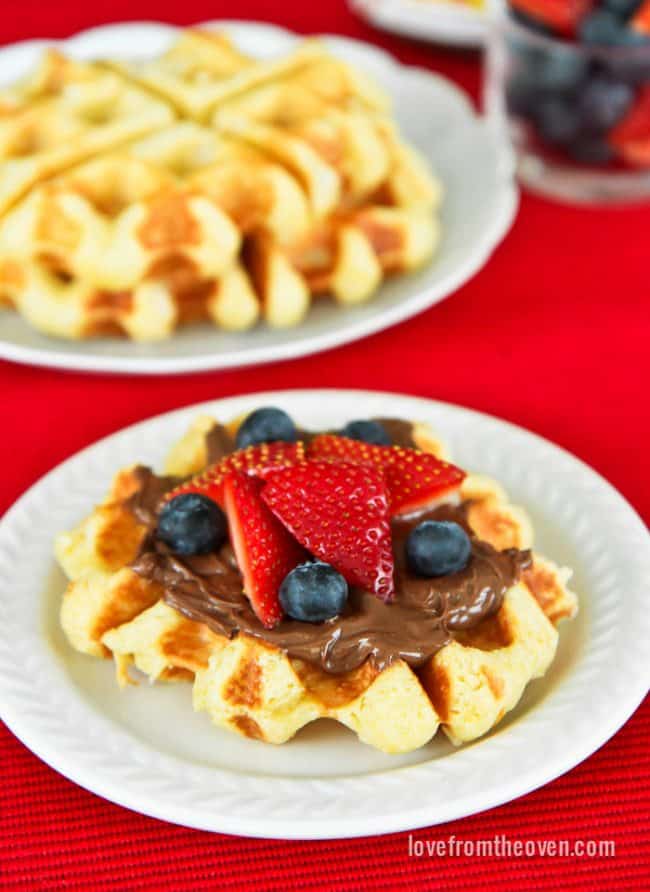Liege Waffles With Nutella Spread • Love From The Oven