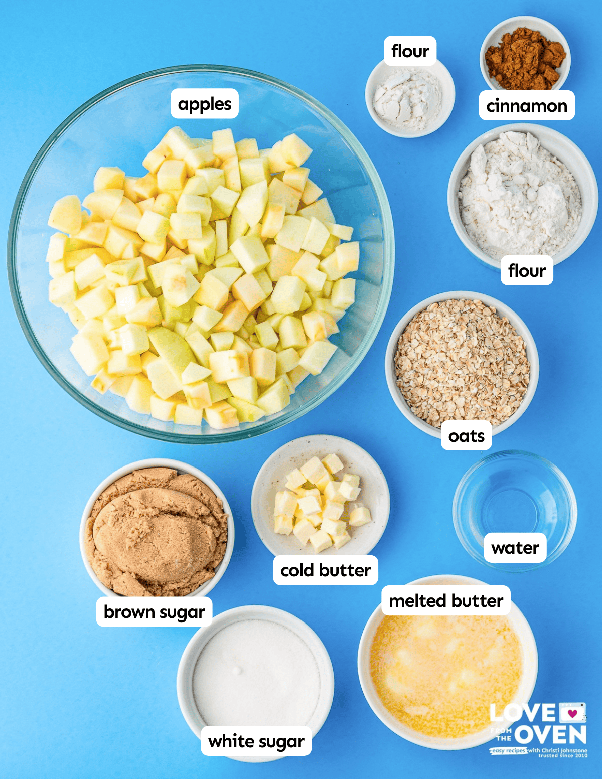 ingredients to make apple crumble