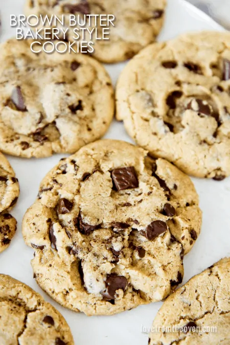 Bakery Style Brown Butter Chocolate Chip Cookies. These might be the best chocolate chip cookies I've ever had!