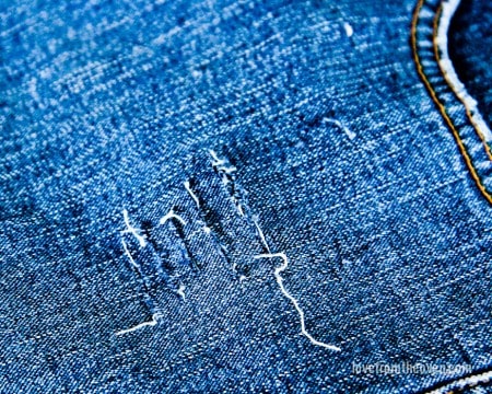DIY Distressing Jeans