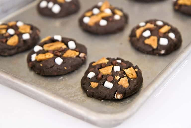 Chocolate Smores Cookies - Love From The Oven