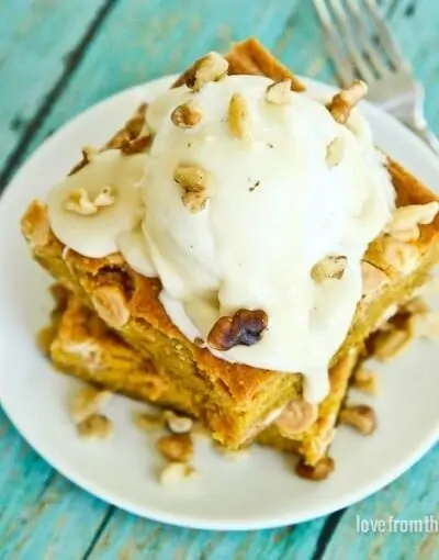 Pumpkin Snack Cake With Cream Cheese Topping