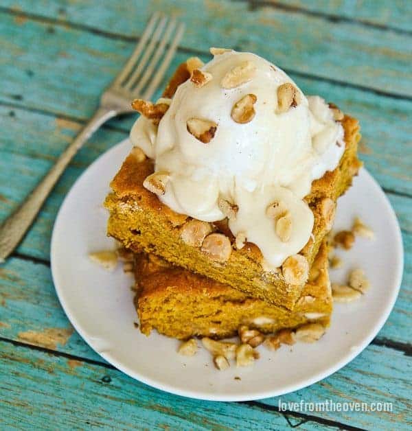 Pumpkin Snack Cake With Maple Cream Cheese Glaze