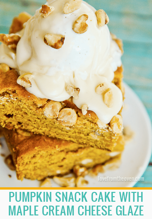 Pumpkin Snack Cake With Maple Cream Cheese Glaze