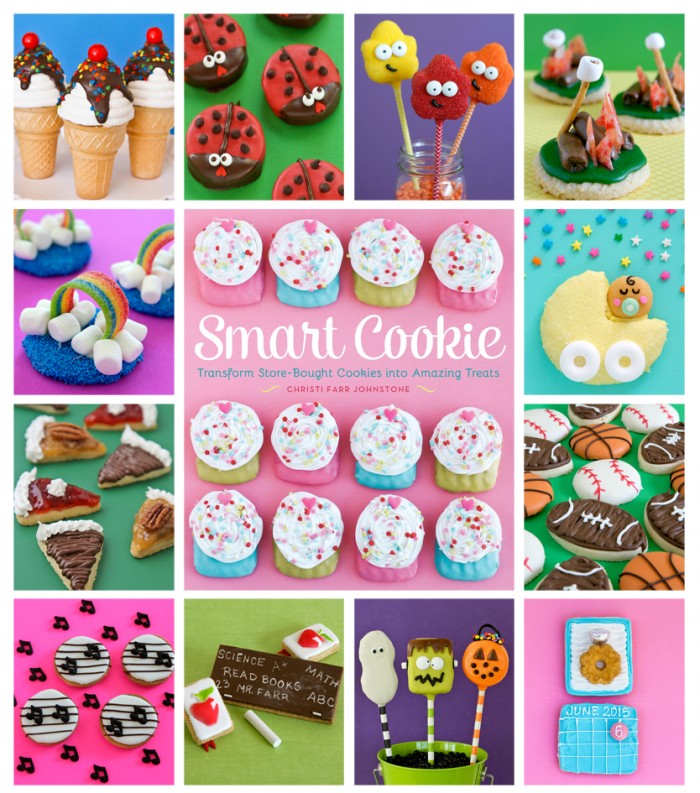 Smart Cookie Cookbook!  Shows you how to transform store bought cookies into amazing treats!  You can bake from scratch or pick up your cookies and skip straight to the decorating! 