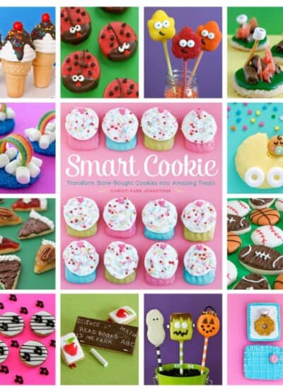 Smart Cookie Cookbook! Shows you how to transform store bought cookies into amazing treats! You can bake from scratch or pick up your cookies and skip straight to the decorating!