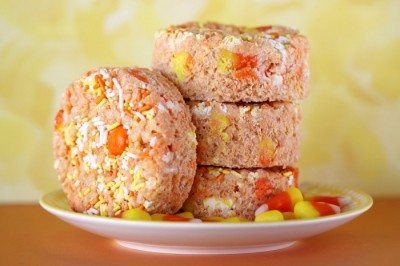 Candy Corn Crispy Treats