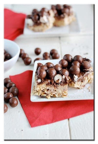 Chocolate Malt Krispie Bars