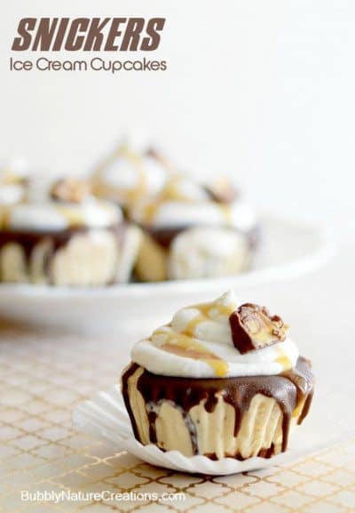 Snickers Ice Cream Cupcakes