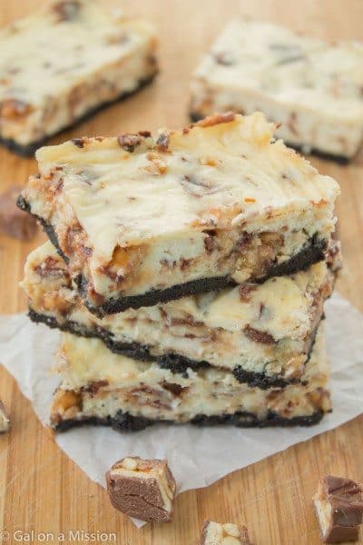 Snickers Cheesecake Bars