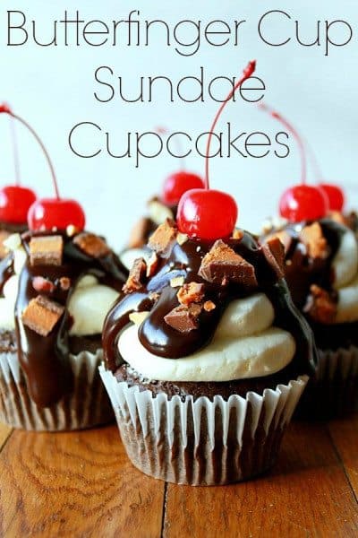 Butterfinger Cupcake Sundaes