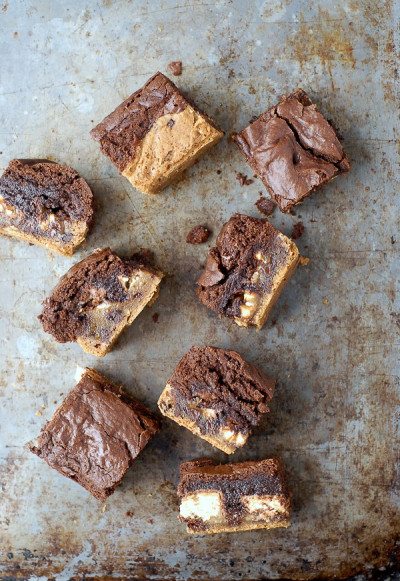 Cookie Dough Snickers Brownies