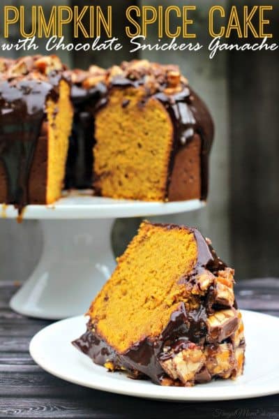 Pumpkin Spice Cake With Chocolate Snickers Ganache